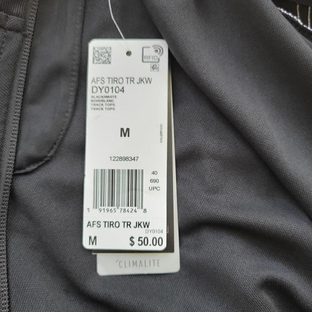 Adidas Women's Stripped Climate Track Black Jacket Size M - Picture 9 of 11